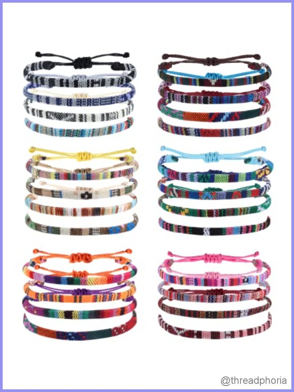 24 Pcs Boho Surfer Anklet Bracelet Handmade Braided String Rope Waterproof